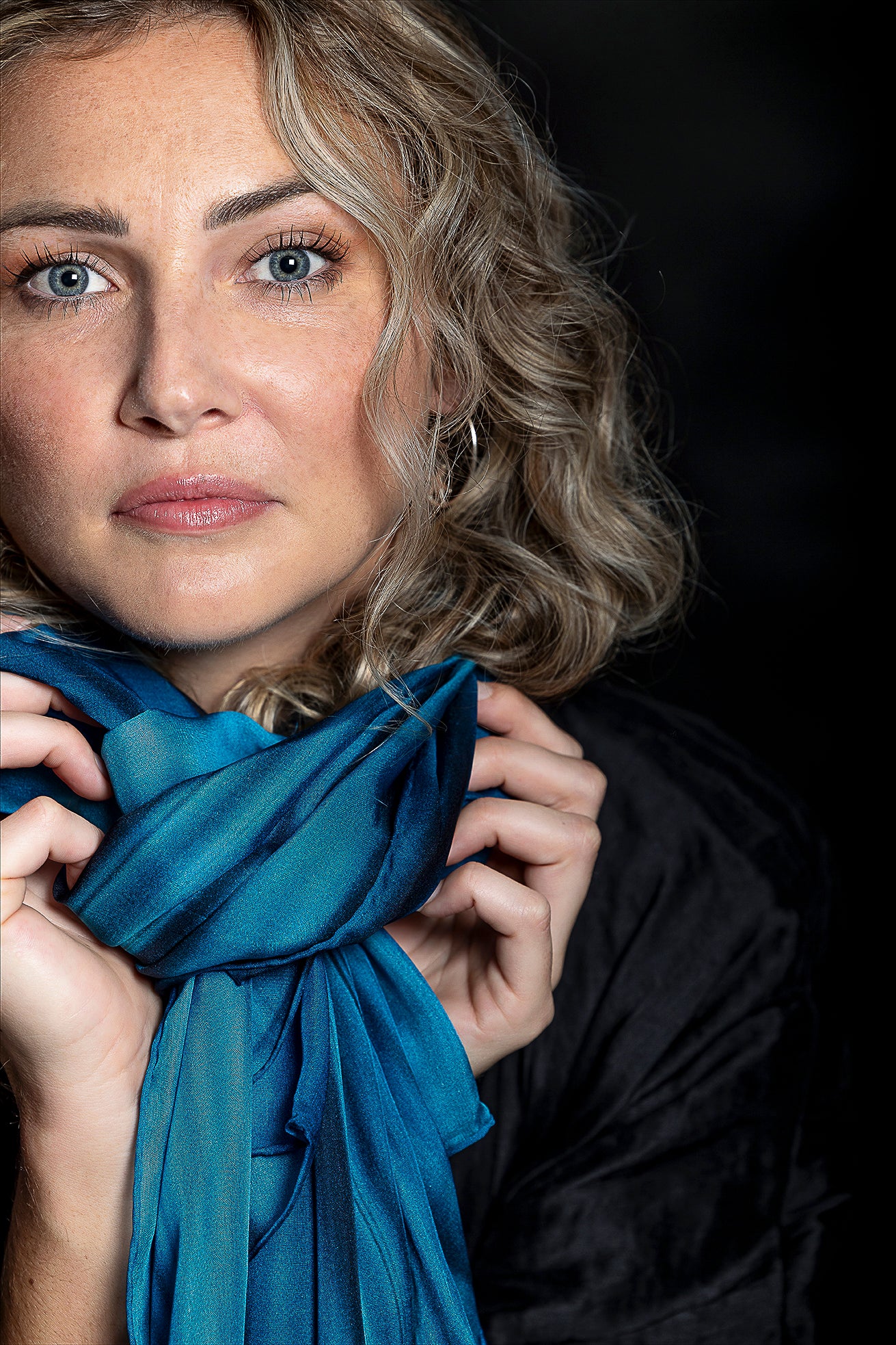 Silk Scarf  'Deep Blue'