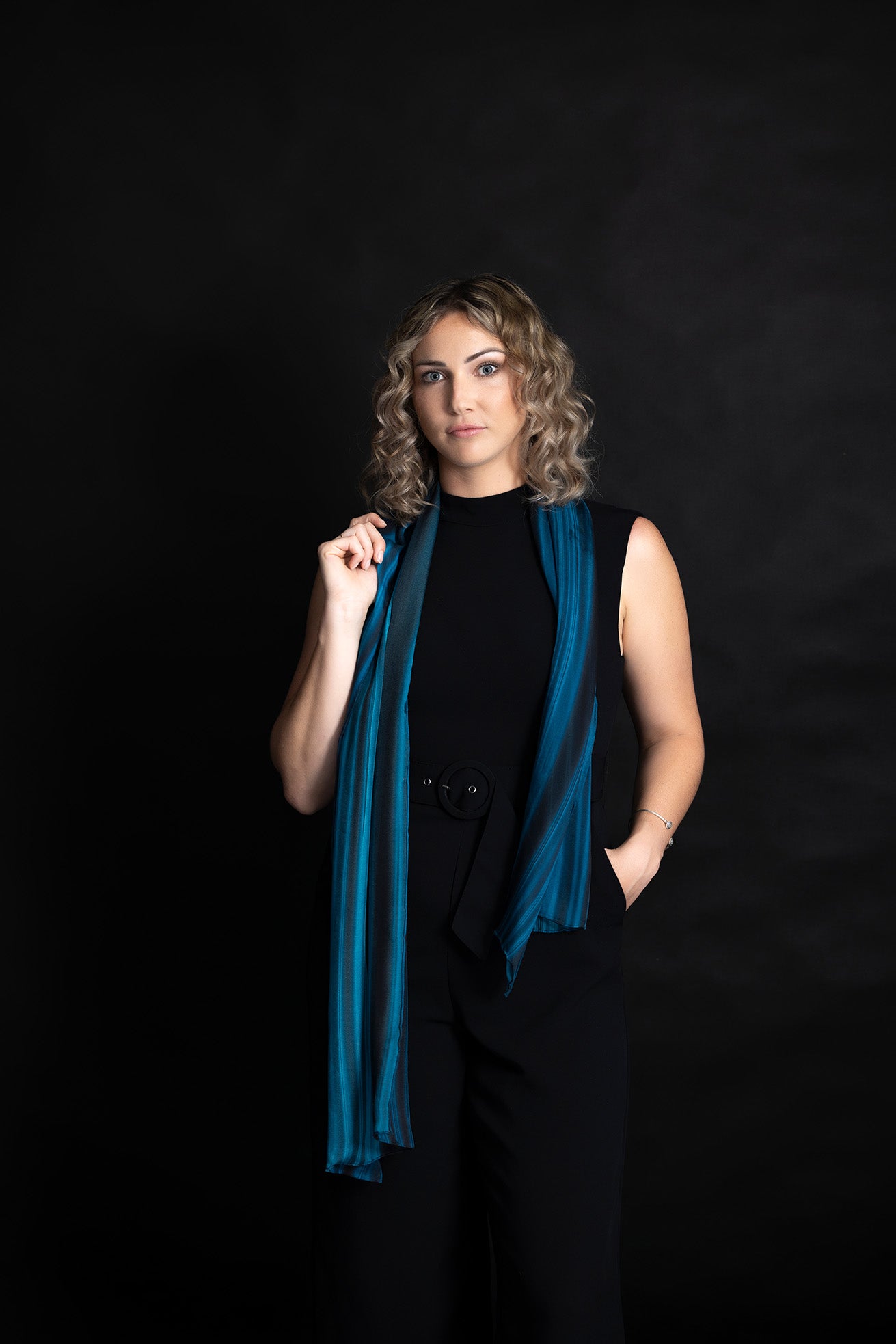 Silk Scarf  'Deep Blue'