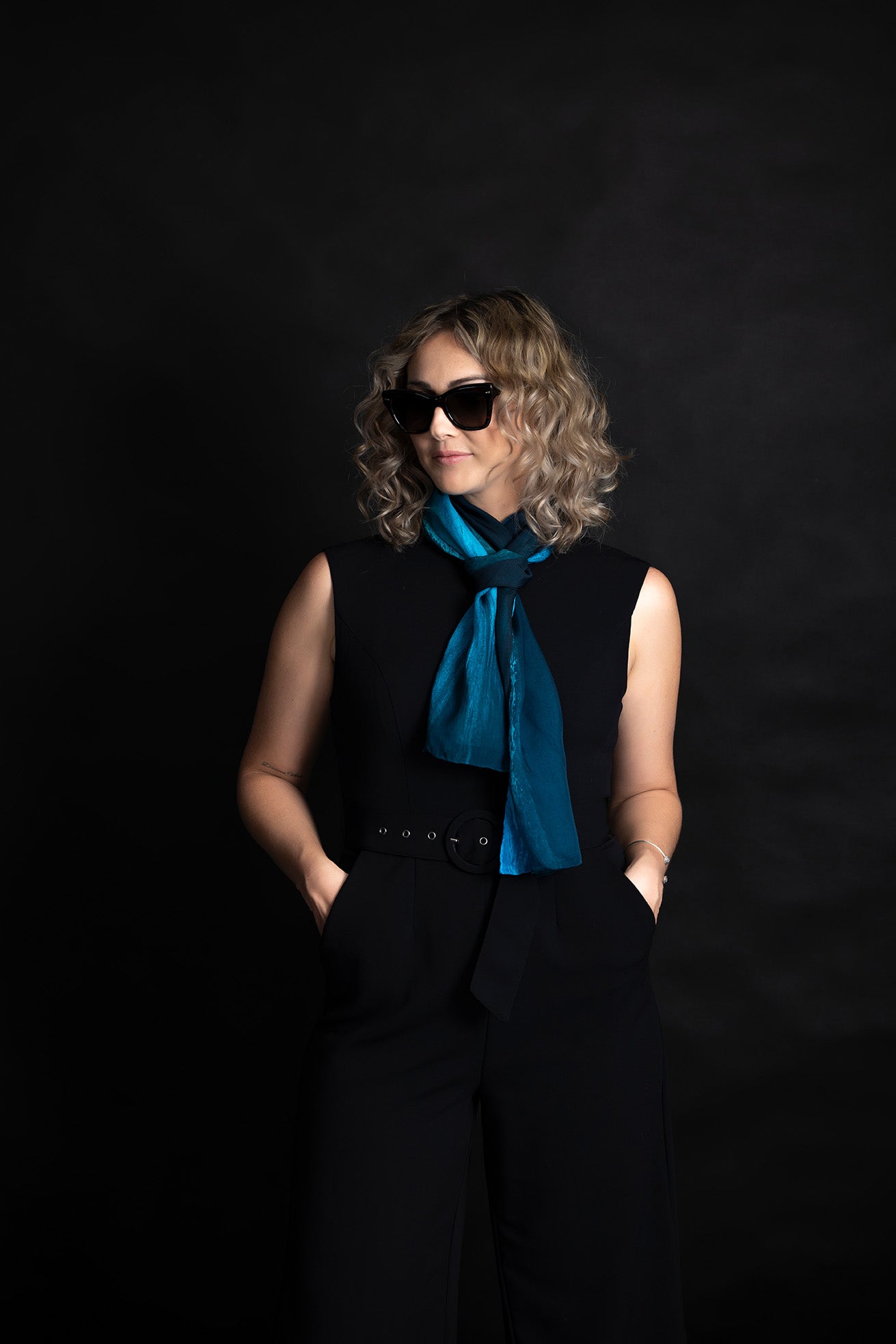 Silk Scarf  'Deep Blue'