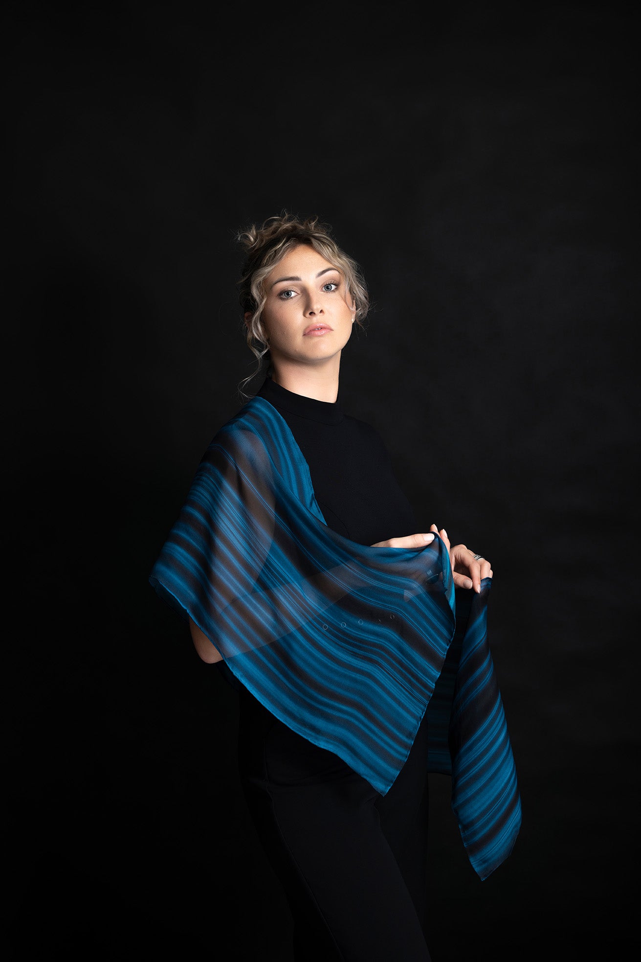 Silk Scarf  'Deep Blue'